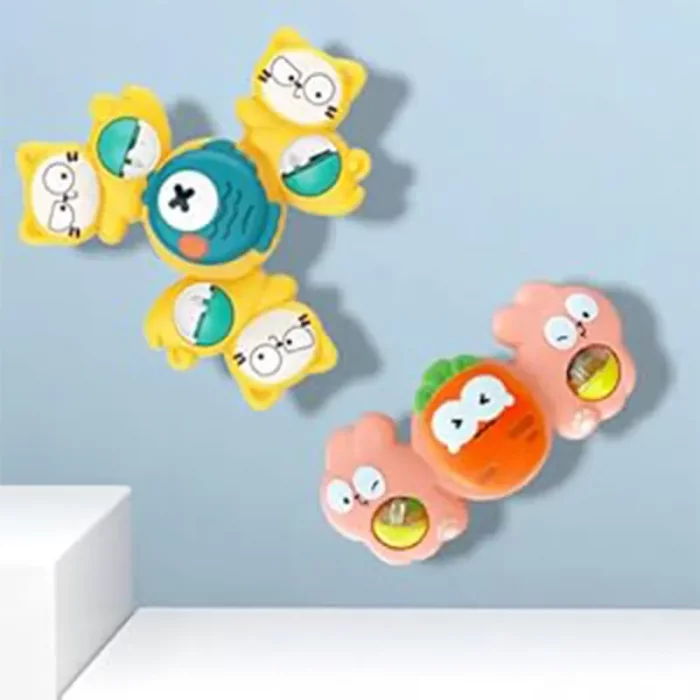 اسپینر چسبونکی و جغجغه 3 عددی مدل حیوانات کد 11479