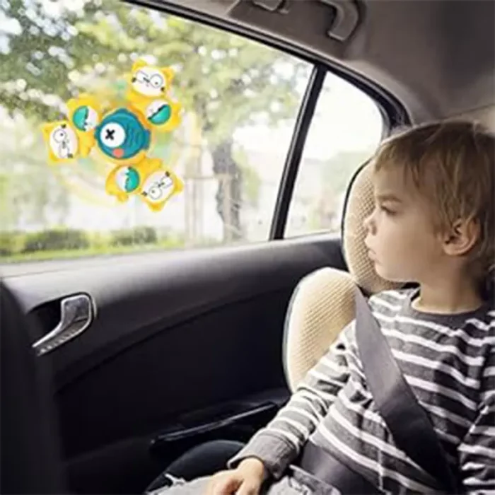 اسپینر چسبونکی و جغجغه 3 عددی مدل حیوانات کد 11479