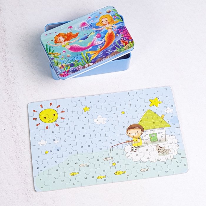 پازل پری دریایی قوطی فلزی 60 تکه کد jd6076