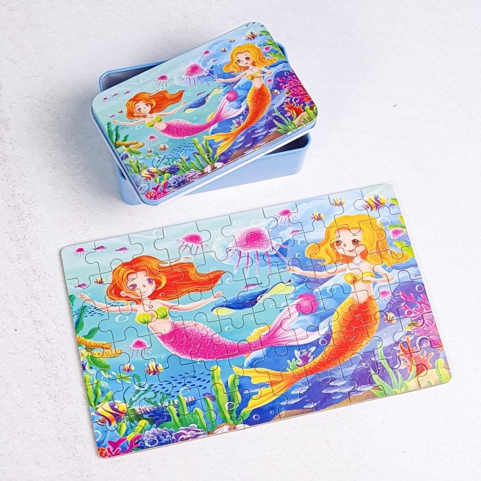 پازل پری دریایی قوطی فلزی 60 تکه کد jd6076