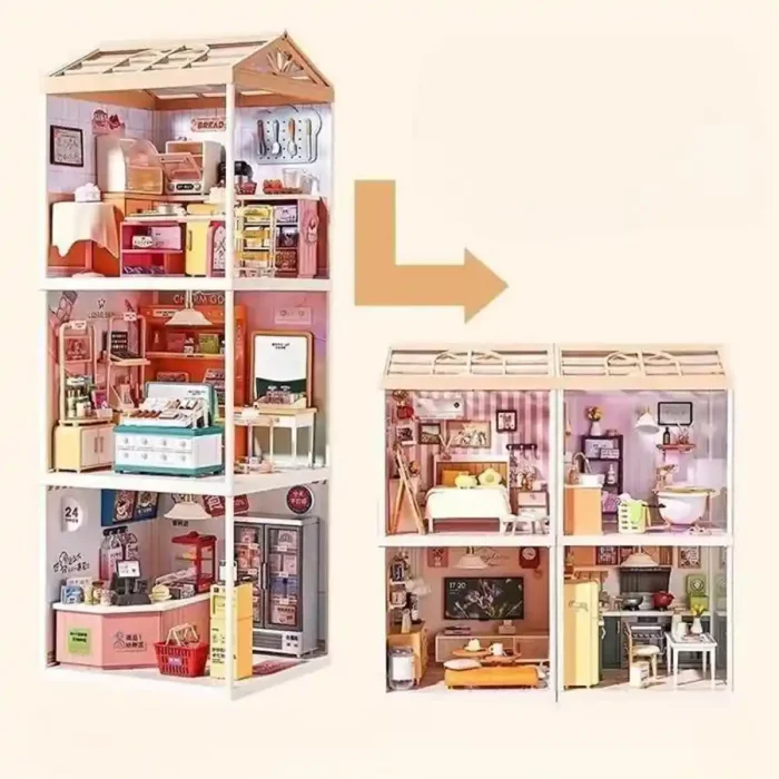 کیت خانه سازی مینیاتوری مدل قنادی کد 8008