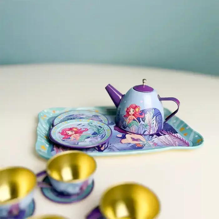 اسباب بازی ست چای خوری فلزی کیفی طرح پری دریایی کد 979816A