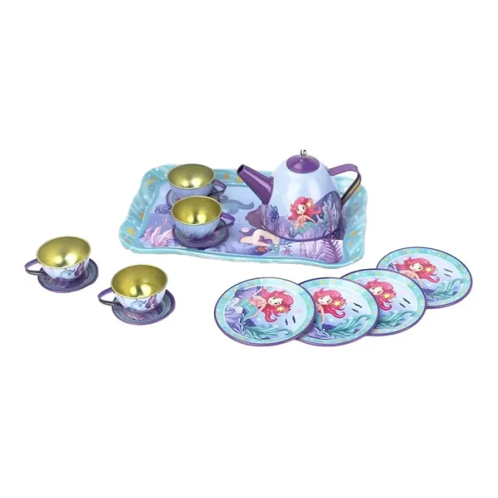 اسباب بازی ست چای خوری فلزی کیفی طرح پری دریایی کد 979816A