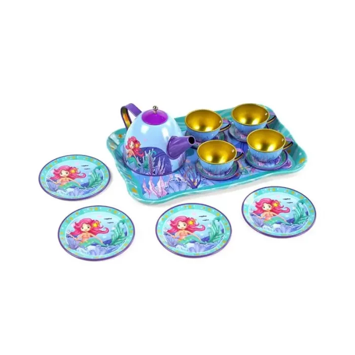 اسباب بازی ست چای خوری فلزی کیفی طرح پری دریایی کد 979816A