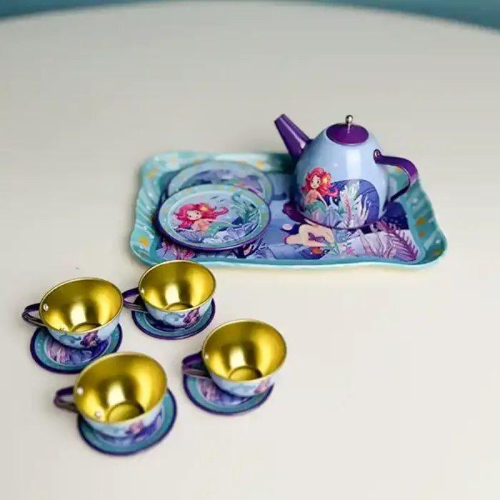 اسباب بازی ست چای خوری فلزی کیفی طرح پری دریایی کد 979816A