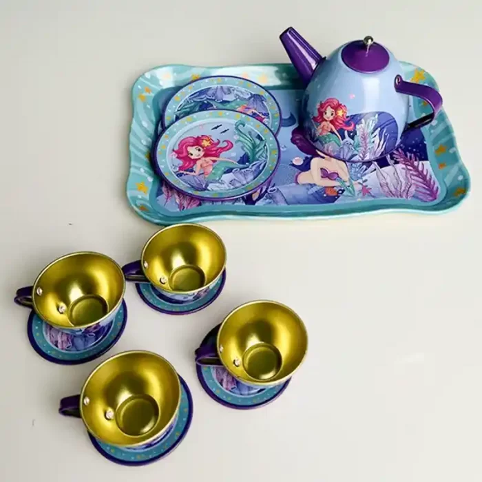 اسباب بازی ست چای خوری فلزی کیفی طرح پری دریایی کد 979816A