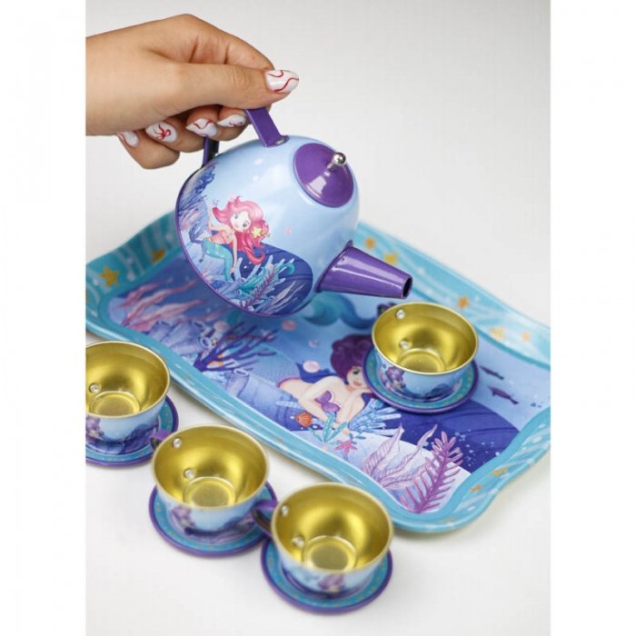 اسباب بازی ست چای خوری فلزی کیفی طرح پری دریایی کد 979816A