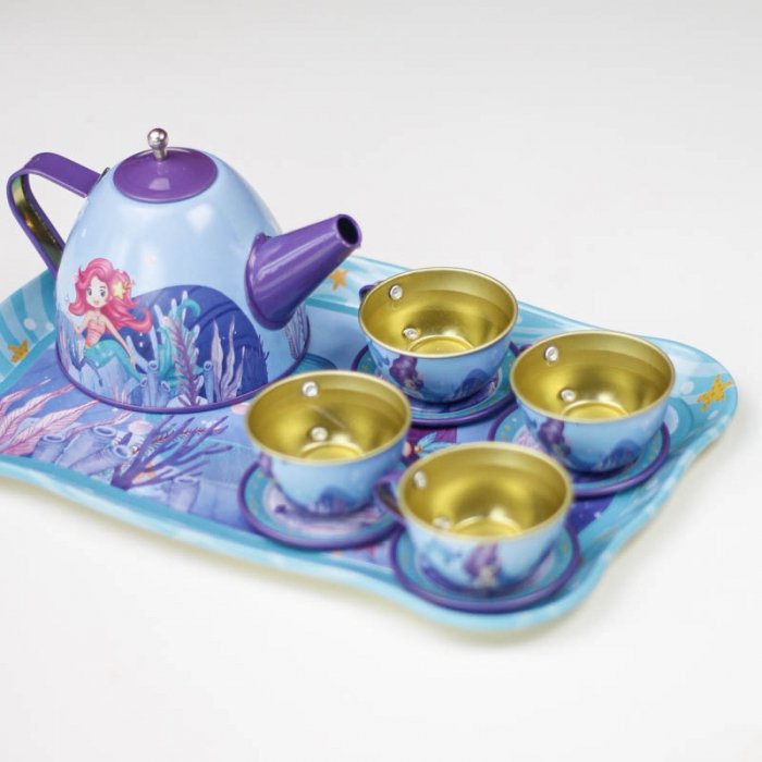 اسباب بازی ست چای خوری فلزی کیفی طرح پری دریایی کد 979816A