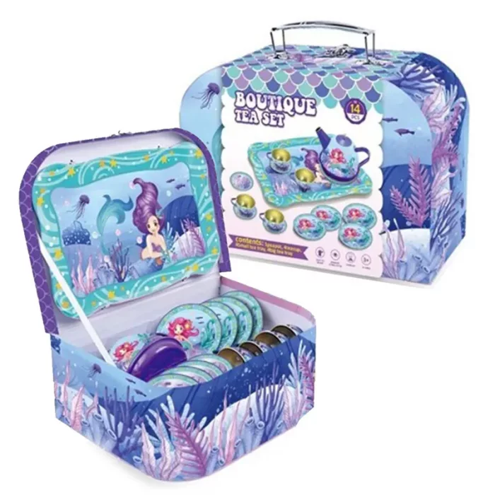 اسباب بازی ست چای خوری فلزی کیفی طرح پری دریایی کد 979816A