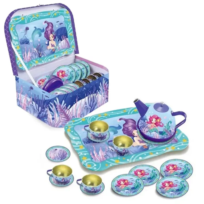 اسباب بازی ست چای خوری فلزی کیفی طرح پری دریایی کد 979816A