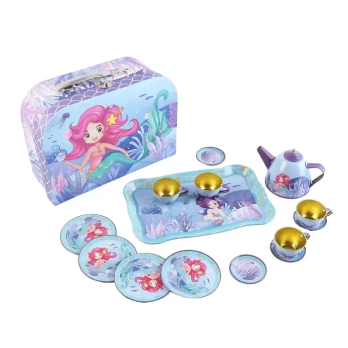 اسباب بازی ست چای خوری فلزی کیفی طرح پری دریایی کد 979816A