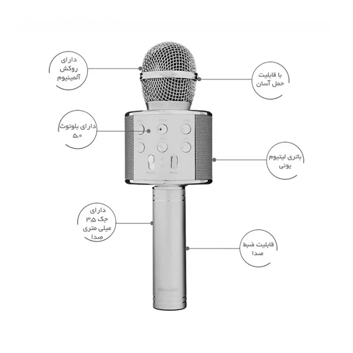 میکروفون اسباب بازی بلوتوثی اسپیکر دار کد WS858