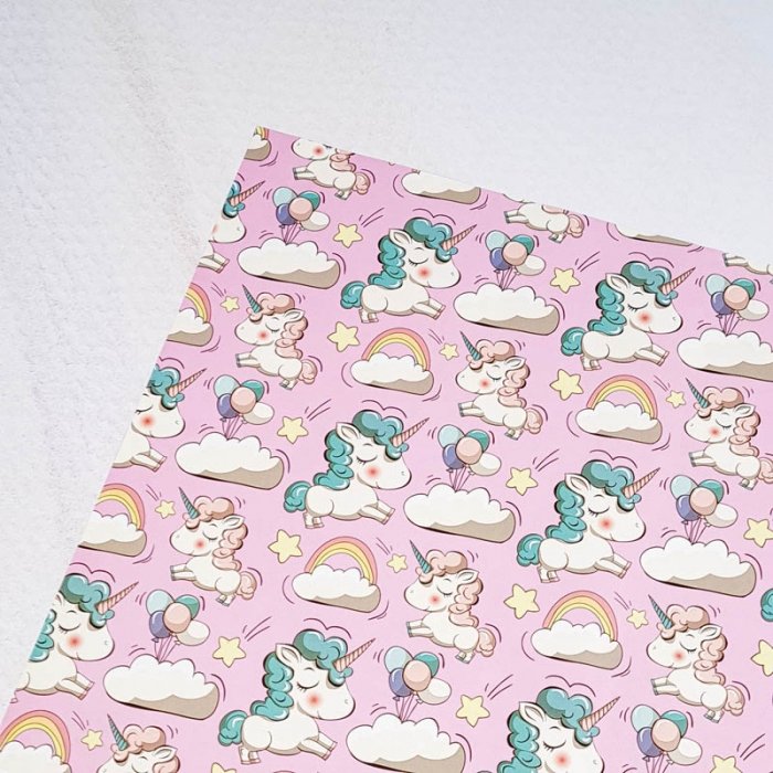 کاغذ دو رو طرح یونیکورن کد P173