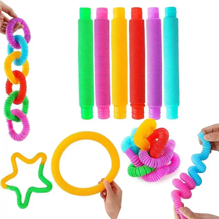 اسباب بازی لوله حسی چراغ دار 6 عددی کد 6928382