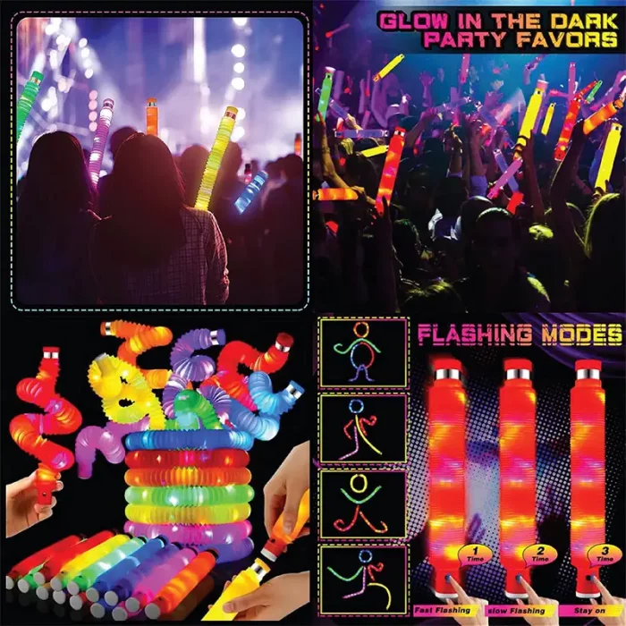 اسباب بازی لوله حسی چراغ دار 6 عددی کد 6928382