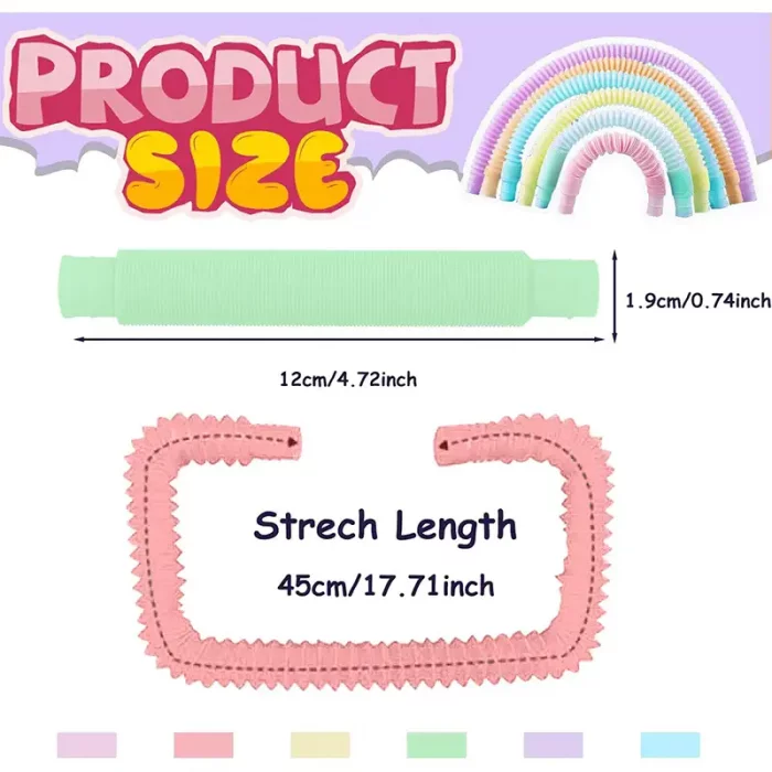 اسباب بازی لوله حسی پاستلی 6 عددی کد 6928383