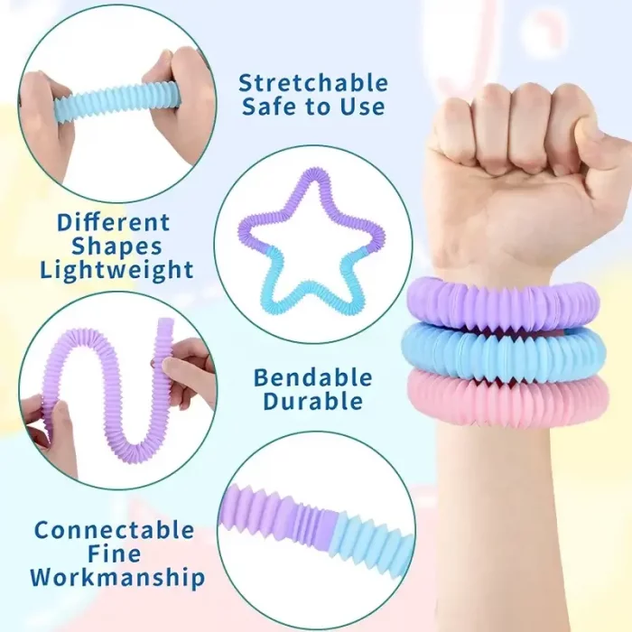 اسباب بازی لوله حسی پاستلی 6 عددی کد 6928383