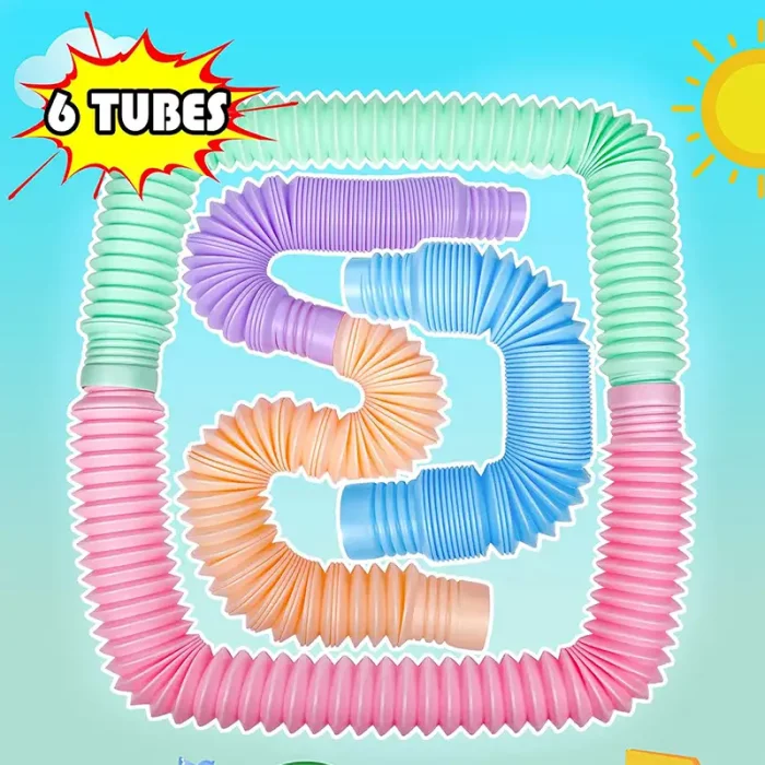 اسباب بازی لوله حسی پاستلی 6 عددی کد 6928383