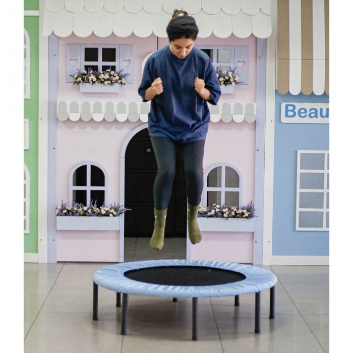ترامپولین جامپینگ کودک کشی قطر 120 سانتی متر رنگ آبی مشکی کد 4061758