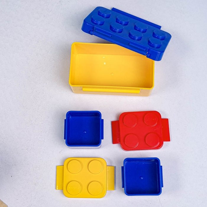 ظرف غذای لیلیان طرح لگو رنگ زرد در آبی کد P/82142/I