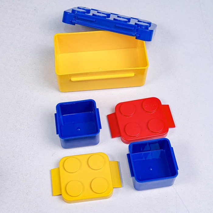 ظرف غذای لیلیان طرح لگو رنگ زرد در آبی کد P/82142/I