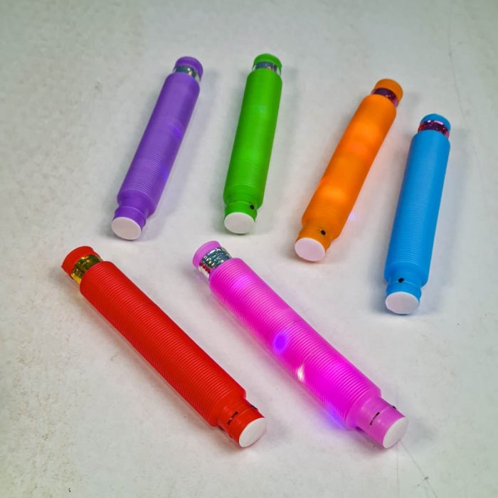 اسباب بازی لوله حسی چراغ دار 6 عددی کد 6928382