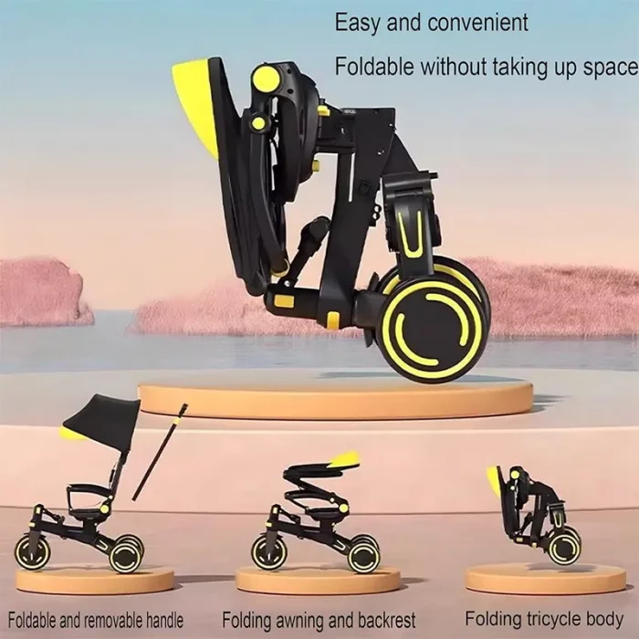 سه چرخه کودک تاشو رنگ طوسی کد 6937175