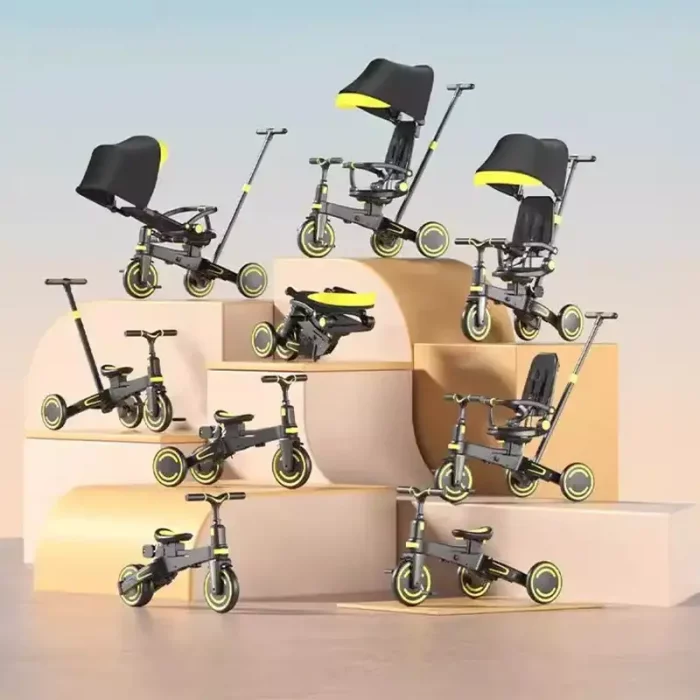 سه چرخه کودک تاشو رنگ طوسی کد 6937175