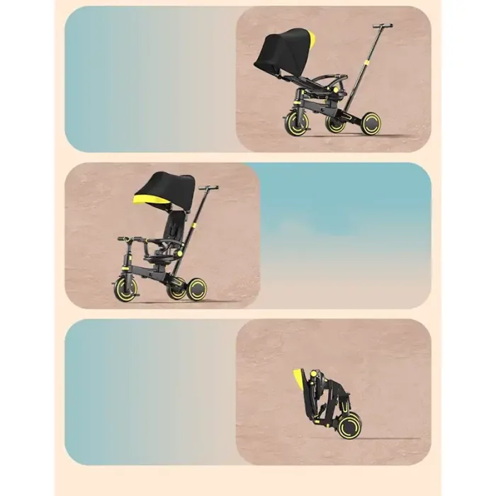 سه چرخه کودک تاشو رنگ طوسی کد 6937175