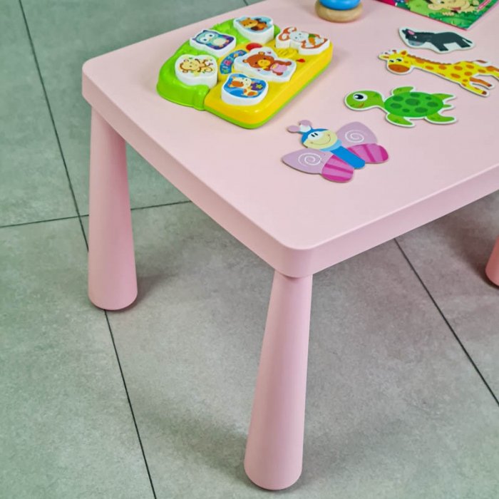 میز کودک طرح ایکیا مدل ماموت MAMMUT رنگ صورتی پاستلی  کد 113759