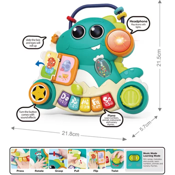 اسباب بازی پیانو موزیکال هولی تویز Huile Toys طرح دایناسور کد HE8976