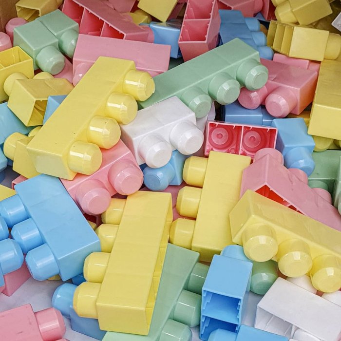 بلوک خانه سازی کودک 2 کیلویی رنگ پاستلی کد BK2PA