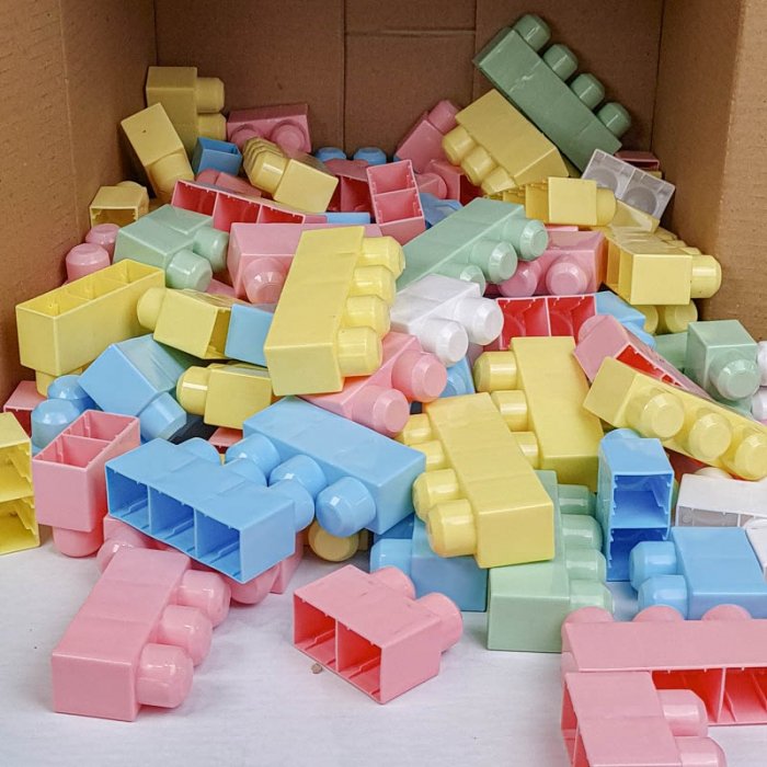بلوک خانه سازی کودک 2 کیلویی رنگ پاستلی کد BK2PA