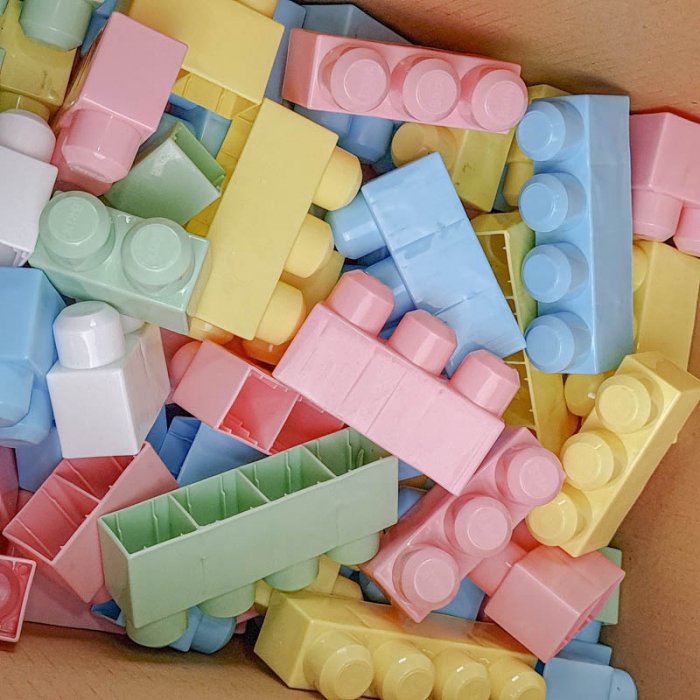 بلوک خانه سازی کودک 2 کیلویی رنگ پاستلی کد BK2PA