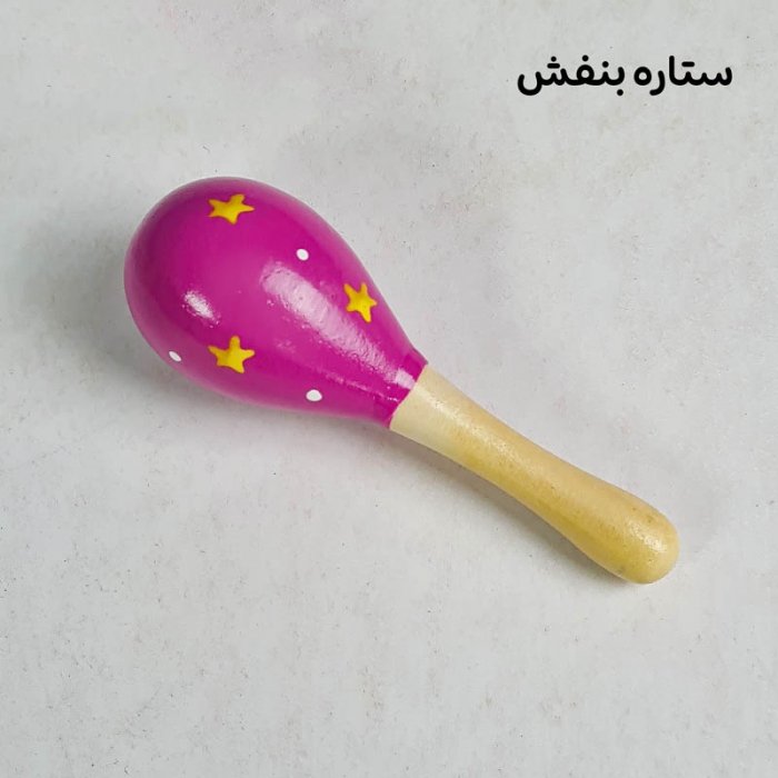 اسباب بازی جغجغه چوبی طرح دار سایز کوچک کد 6827883
