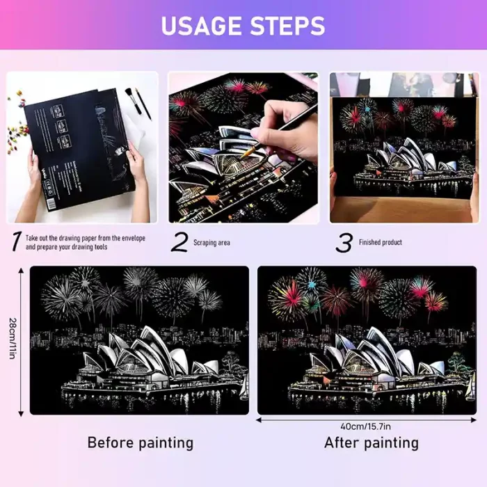 تابلو اسکرچ سایز 405*285 کد 4540