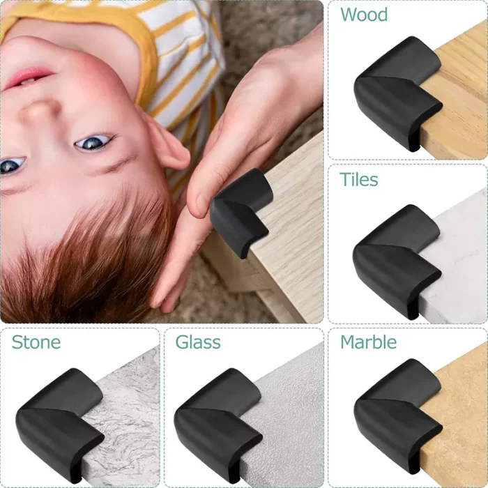 محافظ گوشه جامبو مشکی کوچک (4عددی) ninno کد P/2002/A