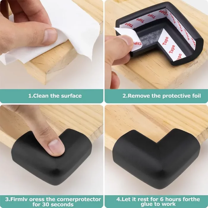 محافظ گوشه جامبو مشکی کوچک (4عددی) ninno کد P/2002/A