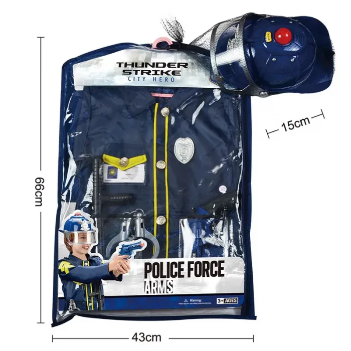 لباس مشاغل کودک پلیس با لوازم کامل کد P012A