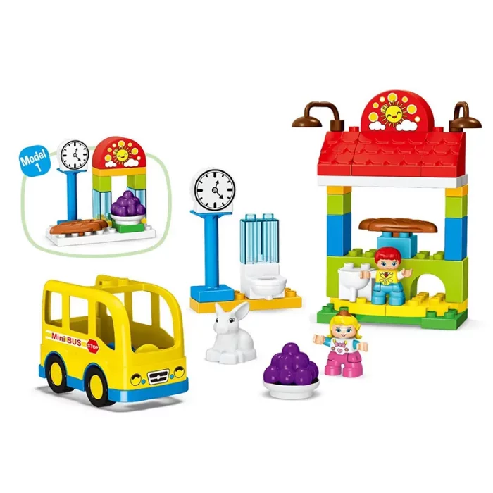 اسباب بازی لگو دوپلو 47 تکه مدل ایستگاه اتوبوس کد 188A12