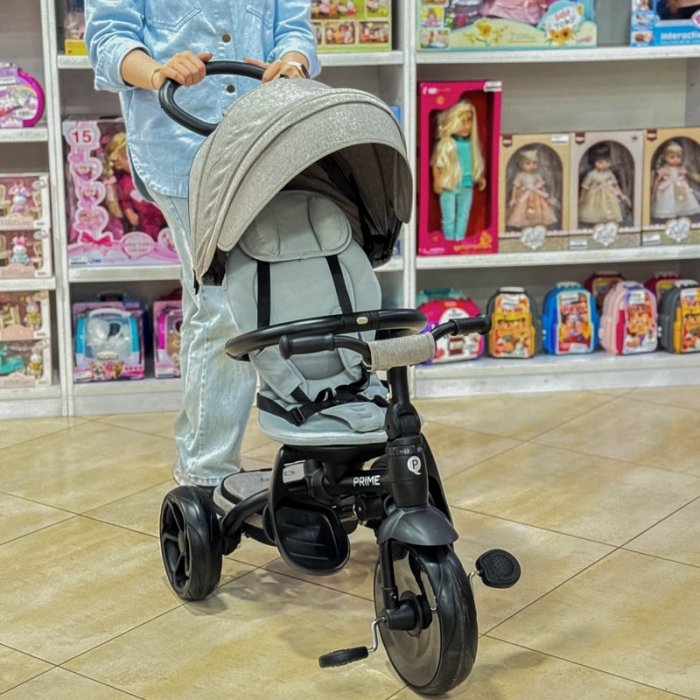 سه چرخه کودک 6 در 1 پلی کیدز مدل Play Kids Prime رنگ طوسی کد 624542