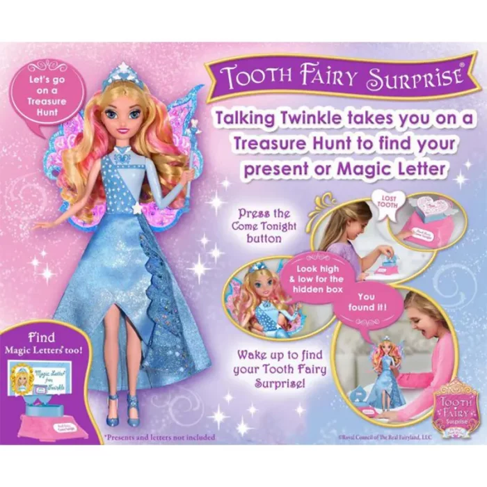 عروسک دخترانه فرشته دندان TWINKLE با لباس آبی کد 85003