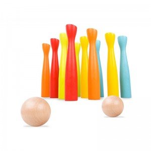 اسباب بازی بولینگ چوبی کودک رنگارنگ Classic World مدل 4621