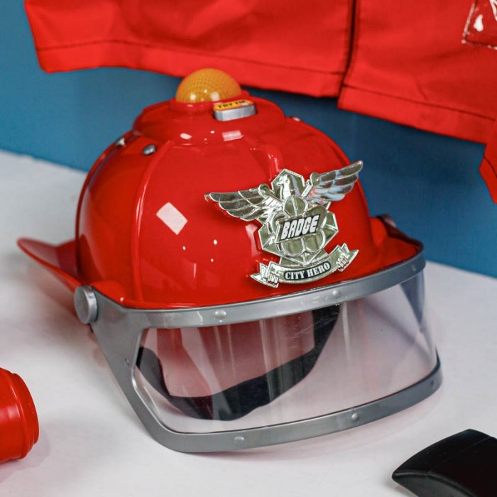 لباس مشاغل کودک آتش نشان با لوازم کامل کد F012