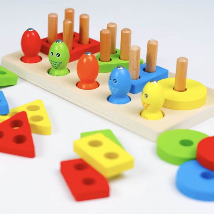 اسباب بازی چوبی مونته سوری و ماهیگیری آهنربایی مدل 6675