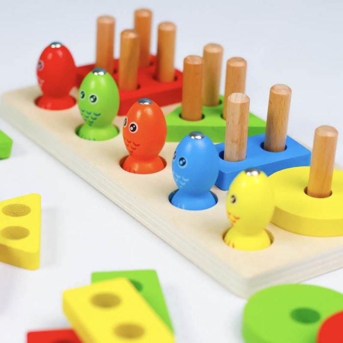 اسباب بازی چوبی مونته سوری و ماهیگیری آهنربایی مدل 6675