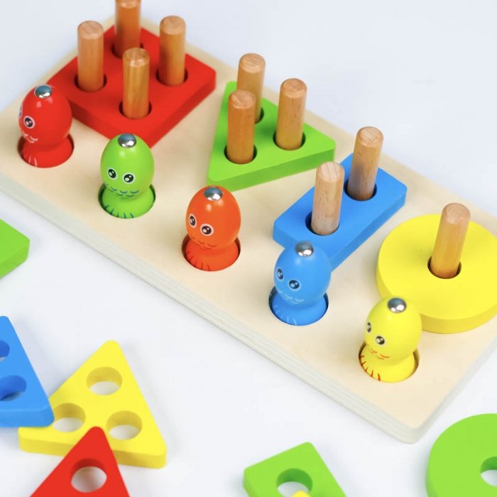 اسباب بازی چوبی مونته سوری و ماهیگیری آهنربایی مدل 6675