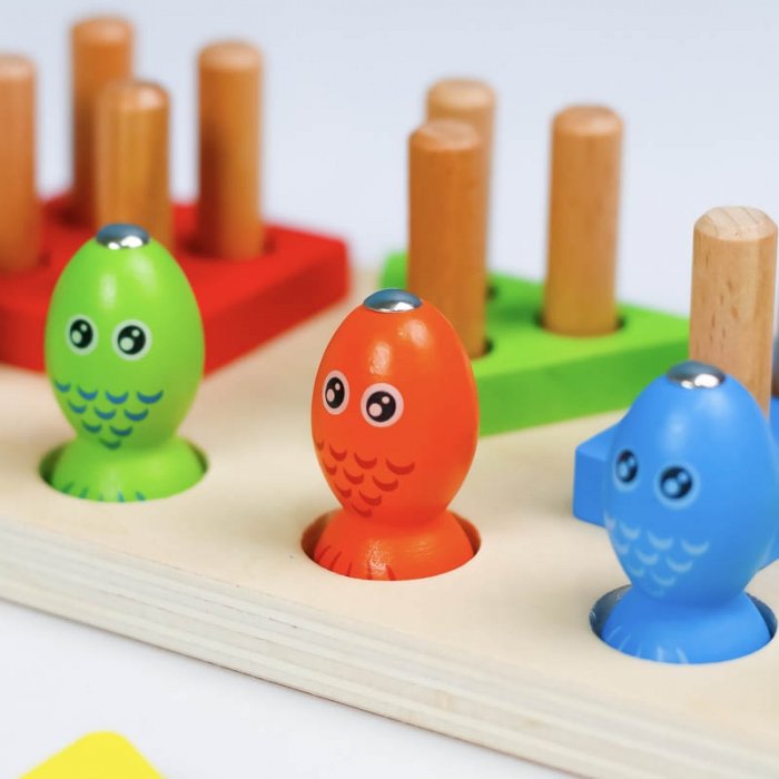 اسباب بازی چوبی مونته سوری و ماهیگیری آهنربایی مدل 6675