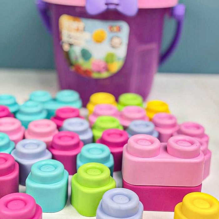 لگو نرم 33 تکه سطلی مدل خرس صورتی کد 6095