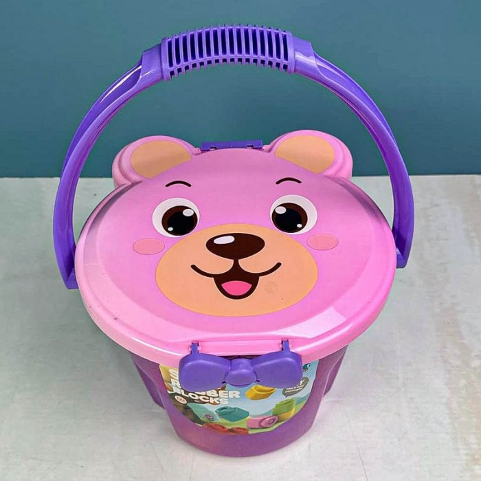 لگو نرم 33 تکه سطلی مدل خرس صورتی کد 6095